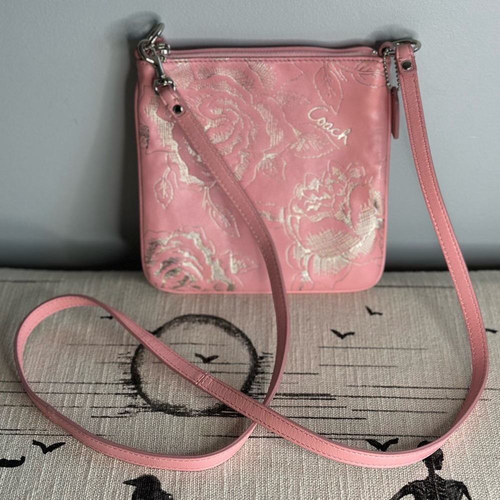 Coach Pink Floral Crossbody Bag